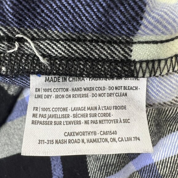 Disney Cakeworthy Maleificent Plaid Flannel Villains Embroidered Unisex Small - Picture 15 of 16